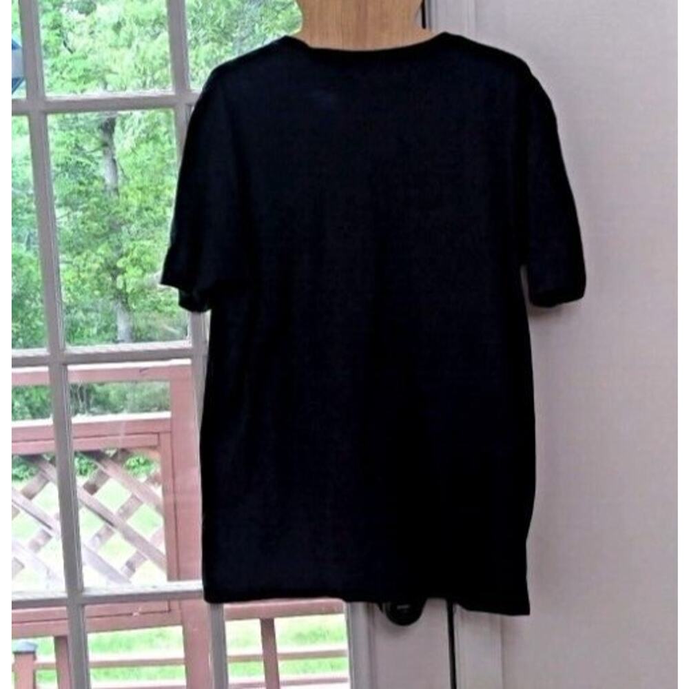 Adidas Men's T-Shirt Three Stripe Life Black Size Large Go To Tee - Picture 3 of 4